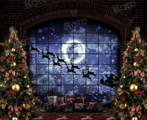 Backdrop - Christmas Window sleigh - 8ft high x 10ft wide