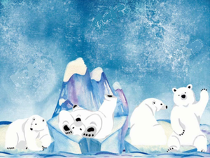 Backdrop - Winter Polar Bears 10ft x 10ft