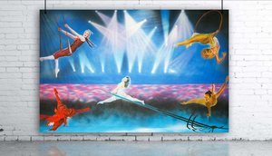BACKDROP - CIRCUS PERFORMER HIGH WIRE ACROBATS H5m x W7m