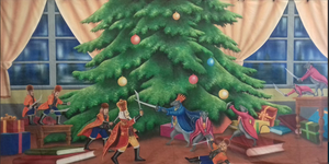 BACKDROP -The Nutcracker and the Mouse King battle.
